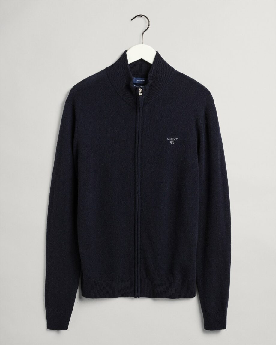 GANT Herren Strickjacke aus extrafein Lammwolle