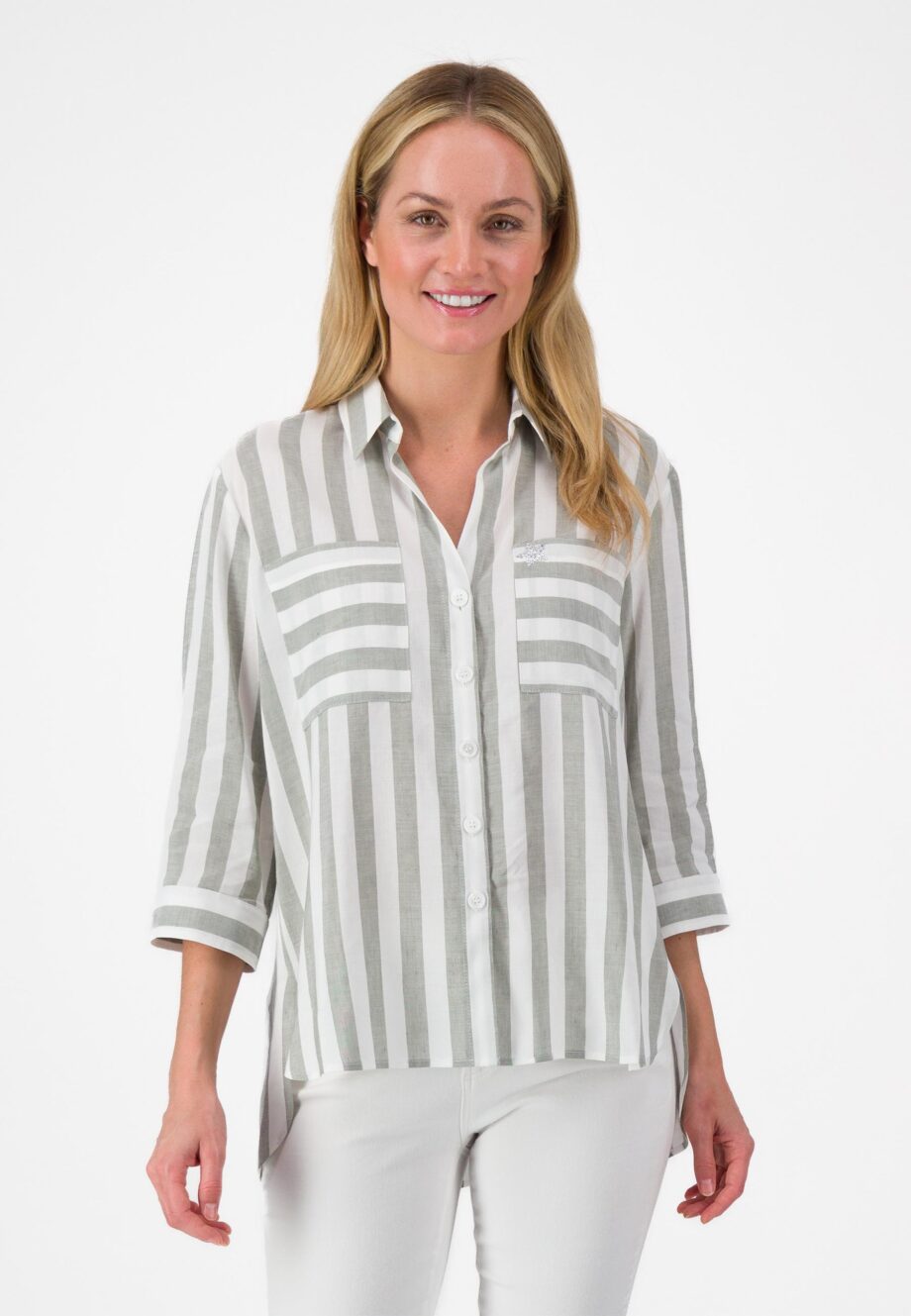 JUST WHITE Damen Bluse