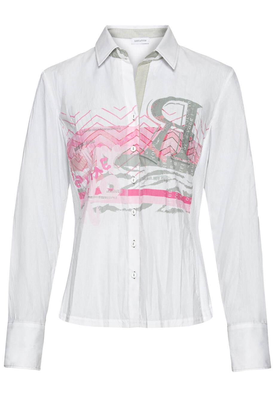 JUST WHITE Damen Bluse