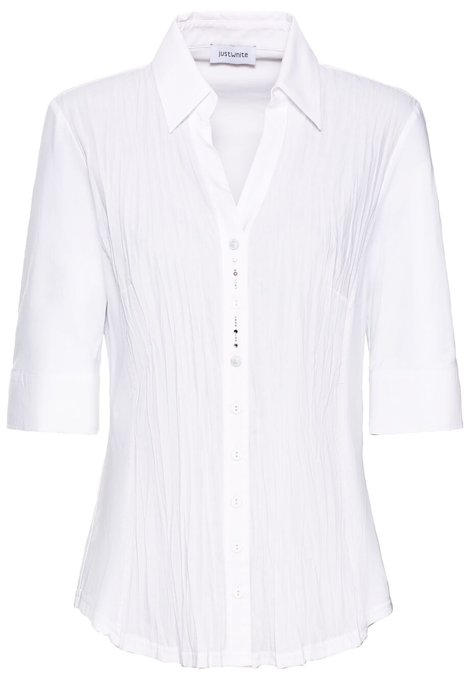 JUST WHITE Damen Bluse