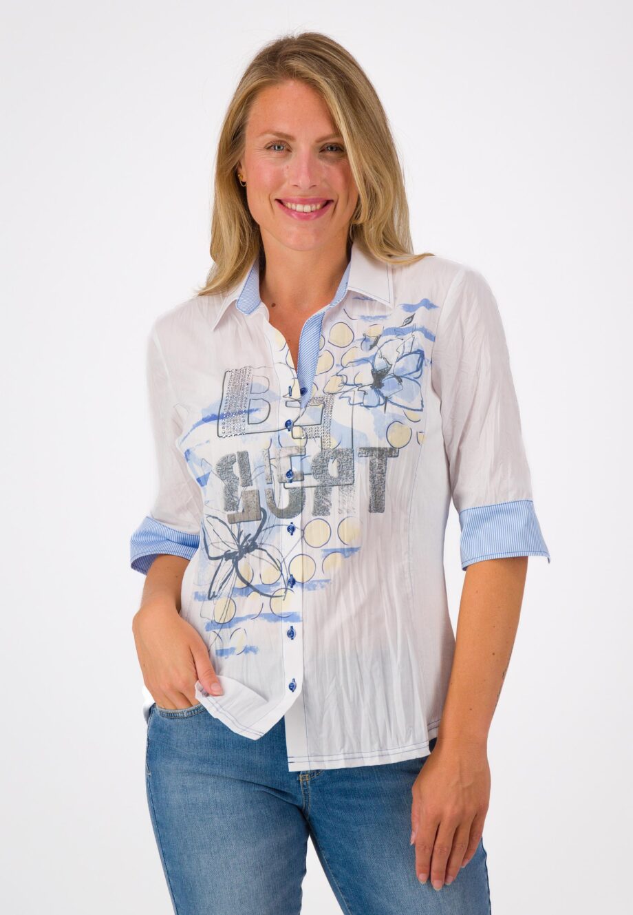 JUST WHITE Damen Bluse