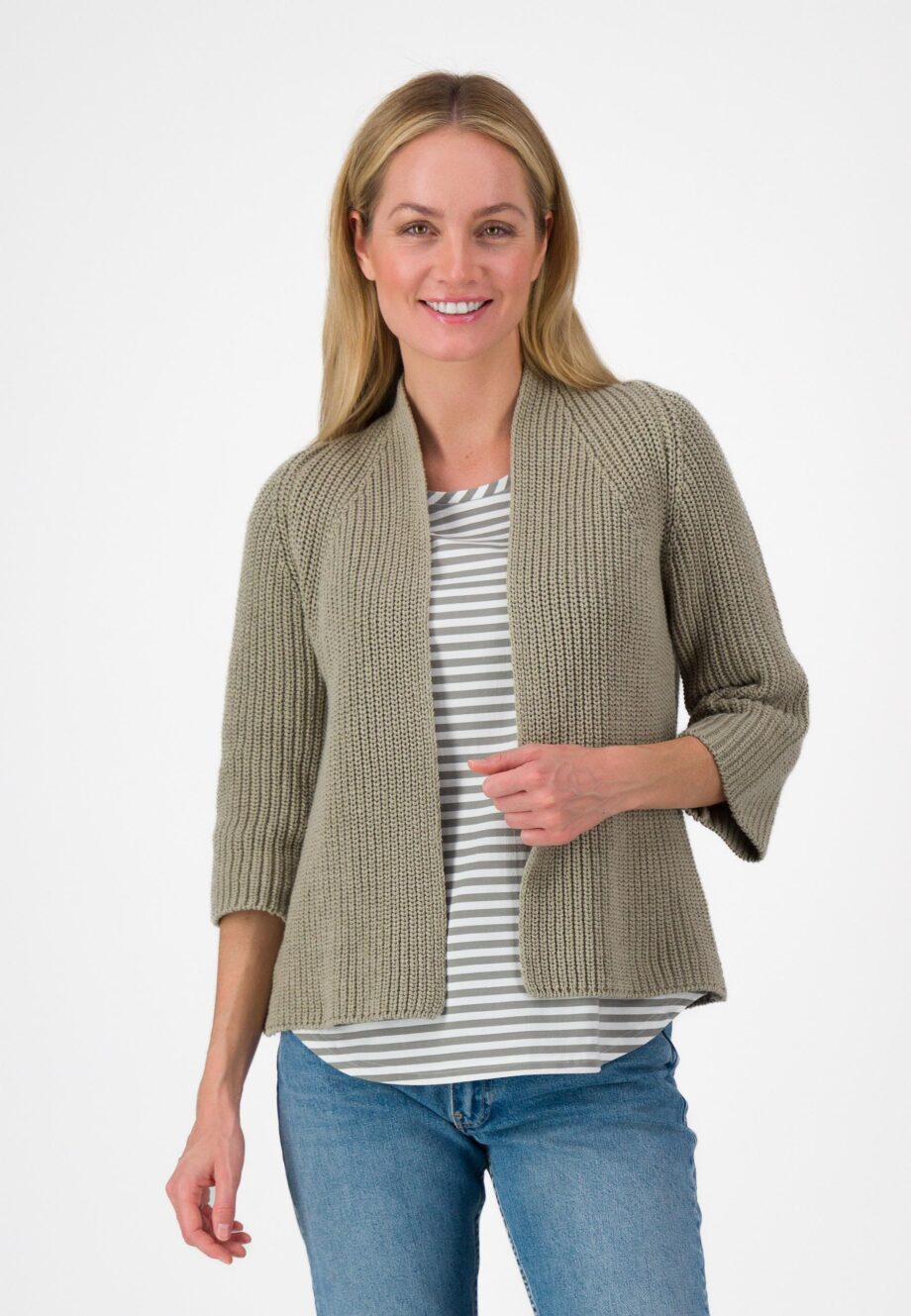 JUST WHITE Damen Strickjacke
