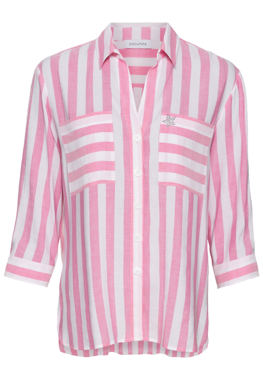 JUST WHITE Damen Bluse