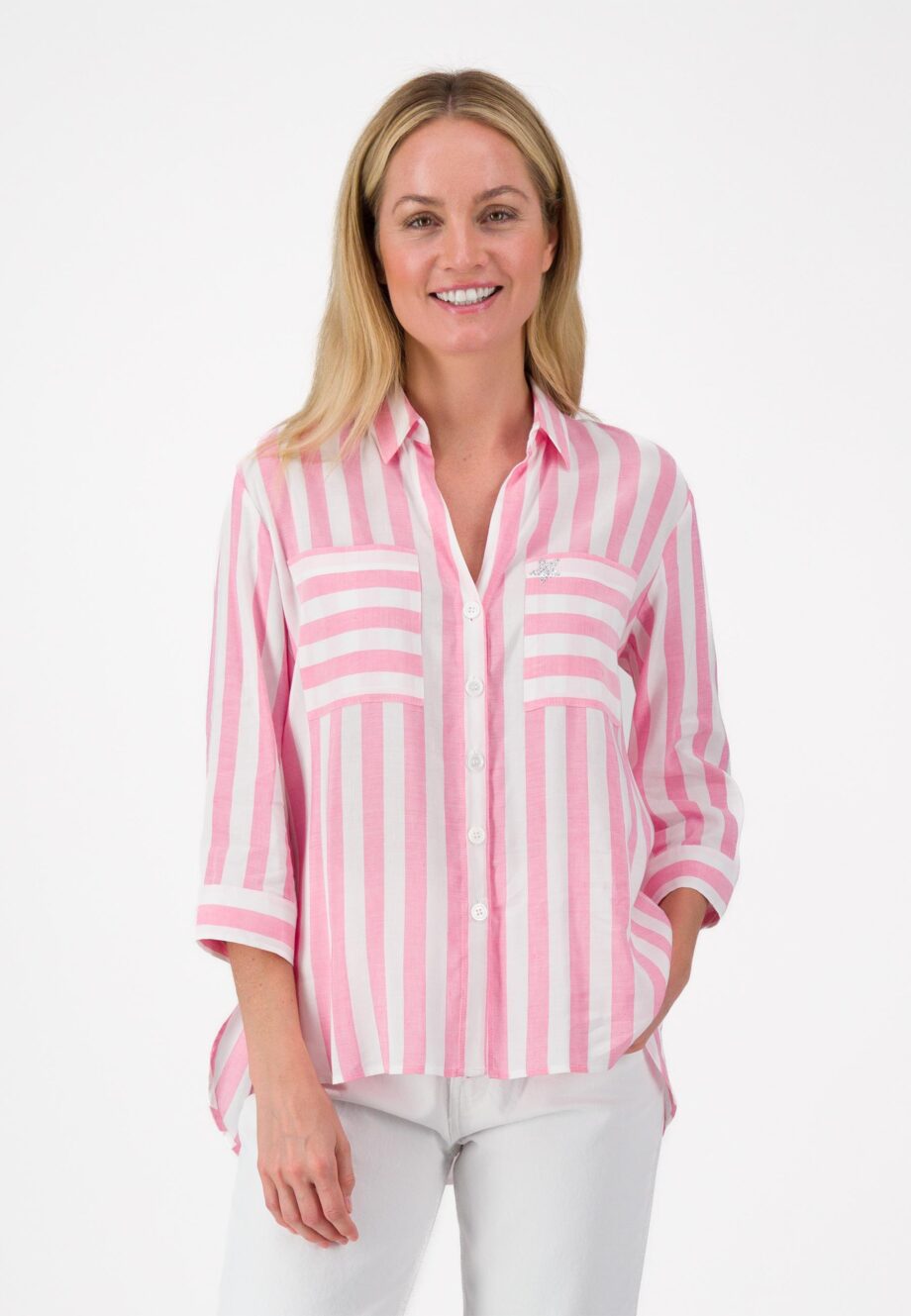 JUST WHITE Damen Bluse